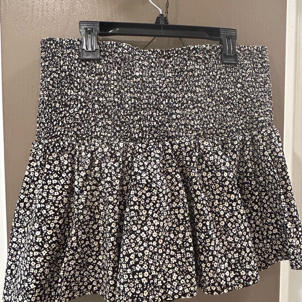 Floral Black and White Women's Skirt